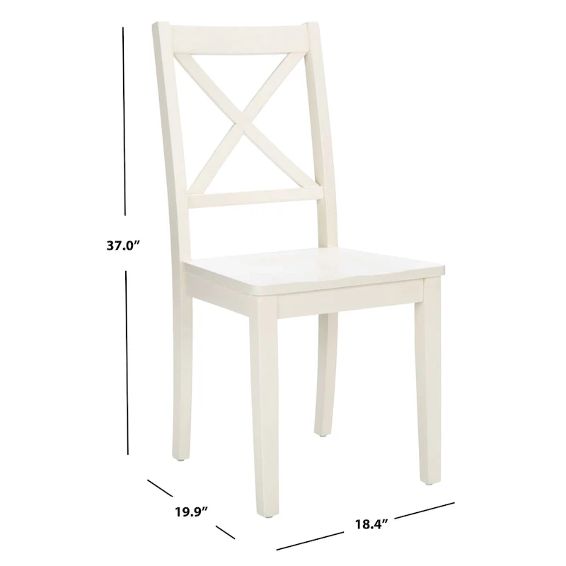 SAFAVIEH Lulla Farmhouse x-Back Dining Chair (Set of 2) - 18.4 W x 19.9 L x 37 H - 18Wx20Dx37H