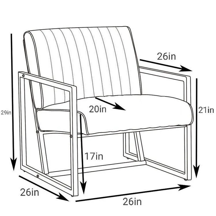 Modern 26 Arm Chair with Steel Legs