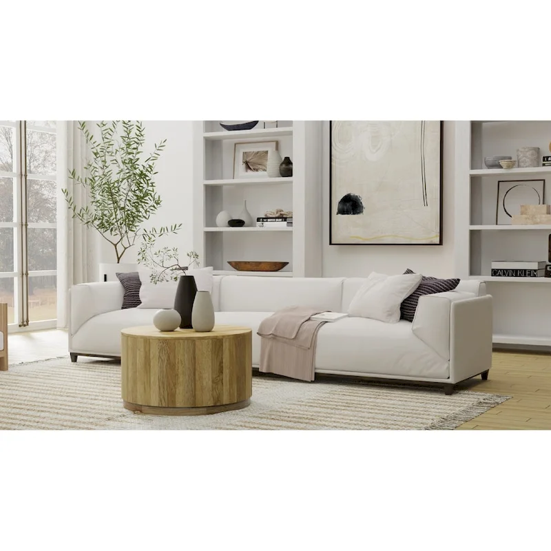 Krissa 30  Round Mango Wood Coffee Table