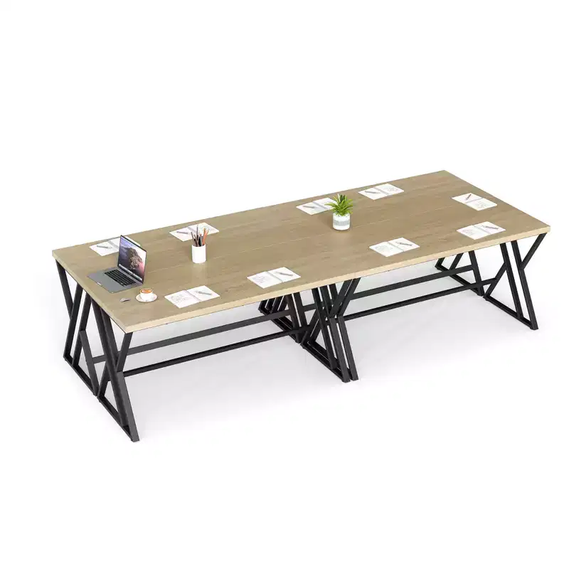 Costway 4PCS 59 Computer Desk Large Industrial Home Office Desk w/Heavy-duty Metal Frame
