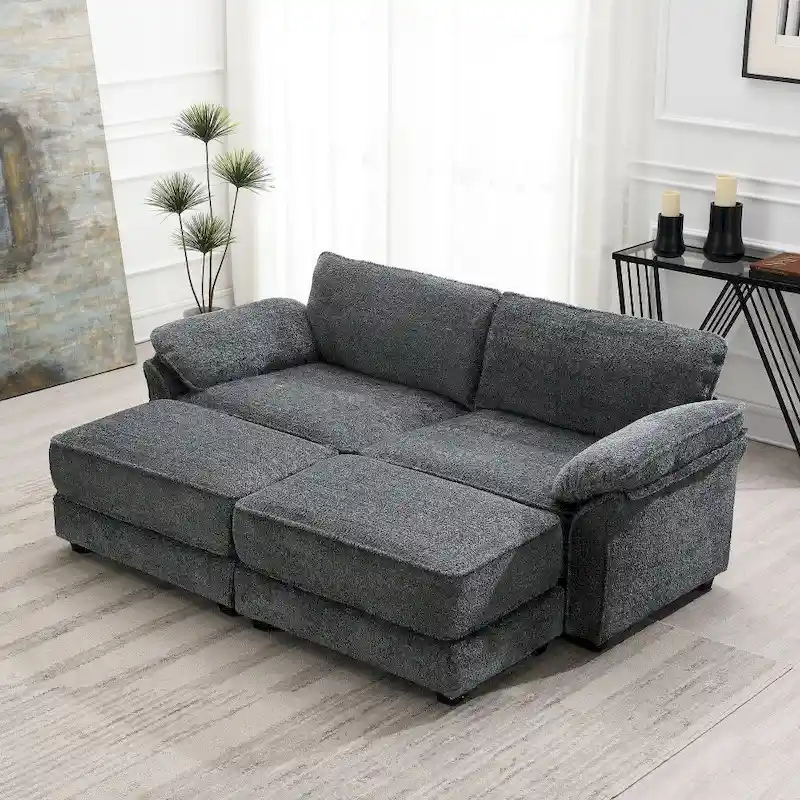 Combination Modular Convertible Sectional Sofa with Ottoman