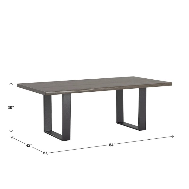 Ditmars Dark Brown Finish 84 Live Edge Dining Table by iNSPIRE Q Modern
