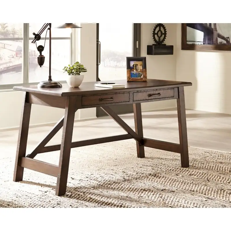 Rustic Brown Home Office Large Leg Desk