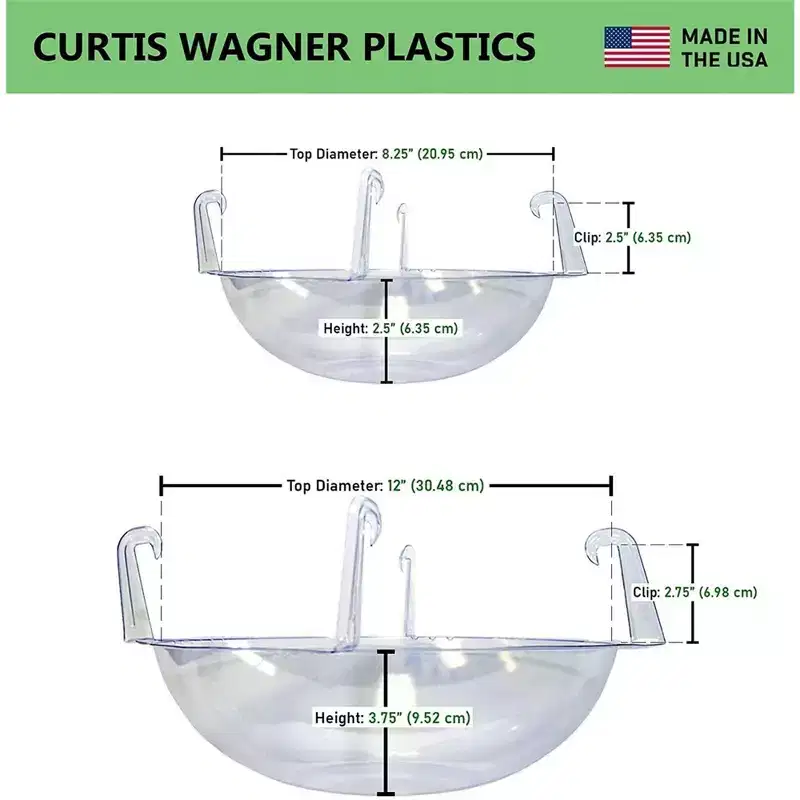 Curtis Wagner Plastics Hanging Basket Drip Pan, Clear, 12-14in