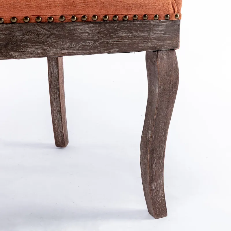 Ultra Side Dining Chair with Thickened Fabric and Bronze Nail Head, Set of 2