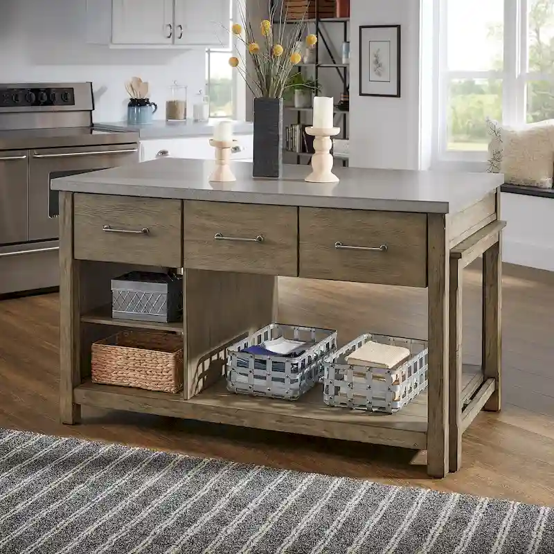 Tali Reclaimed Look Extendable Kitchen Island by iNSPIRE Q Classic