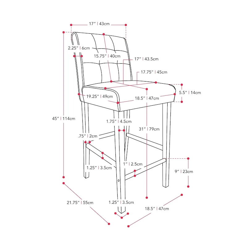 Leila Upholstered 31 Bar Height Barstool
