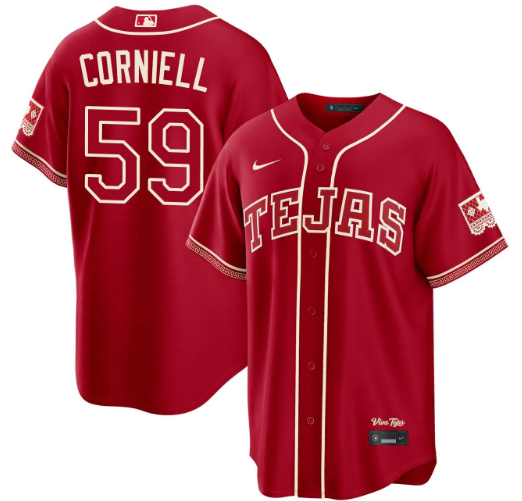 Jose Corniell Texas Rangers Red 2026 City Connect Jersey