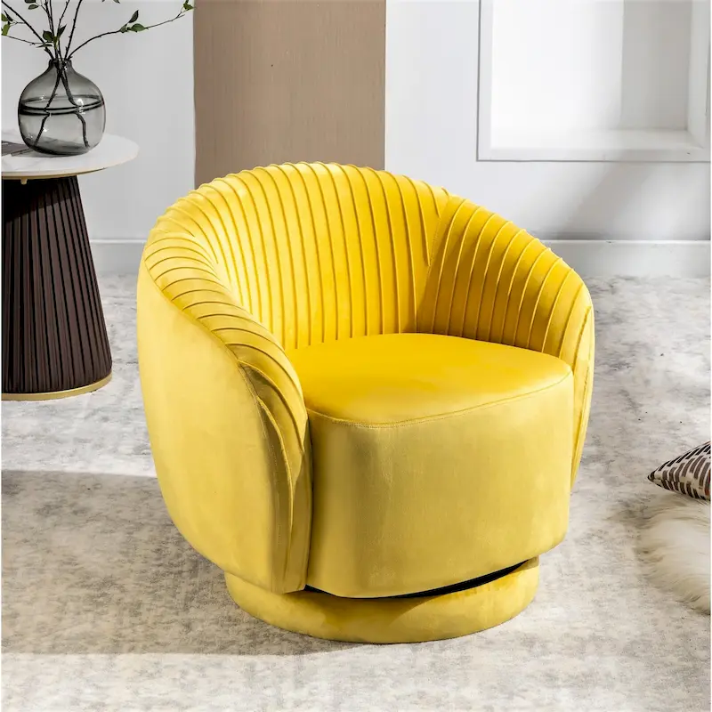 Small Milvo Velvet Swivel Barrel Chair