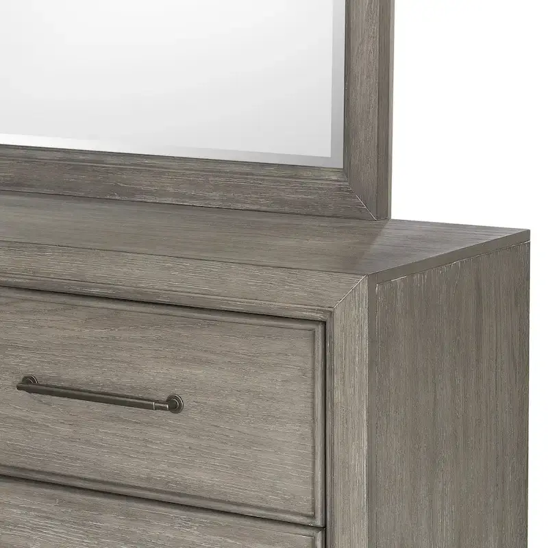 Ennesley Gray Wood Bedroom Furniture with Upholstered Panel Bed