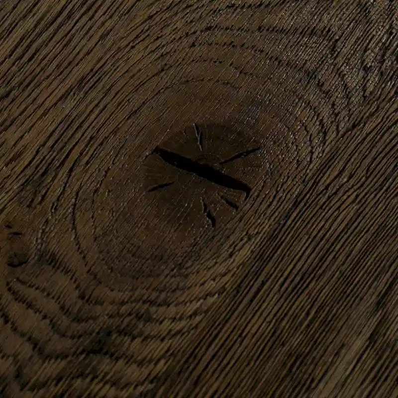 Cid Ari Dining Table, Concrete Base 118 Inch Rectangular Brown Oak Top