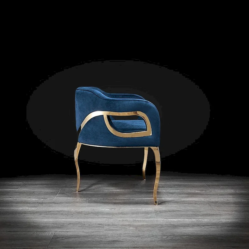 Caprice Titanium Gold Stainless Steel Dining Chair