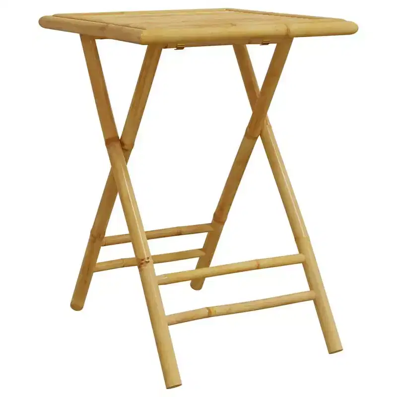 vidaXL Bistro Set Natural Bamboo Bamboo Medium Foldable Bistro Set