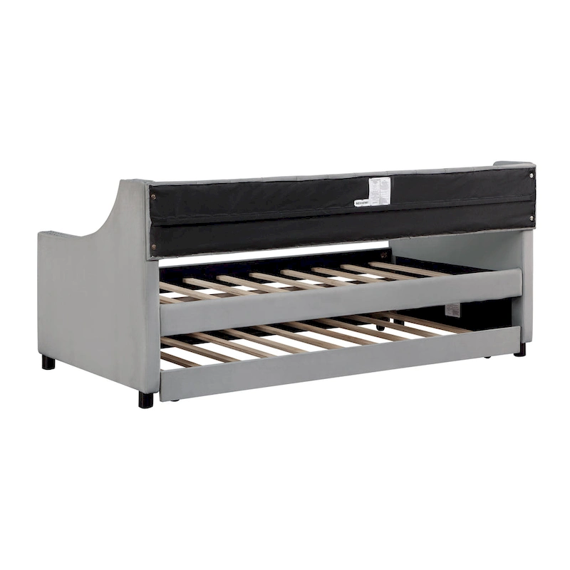 Upholstered Velvet Tufting Sleeper Sofa Chesterfield Daybed with Trundle