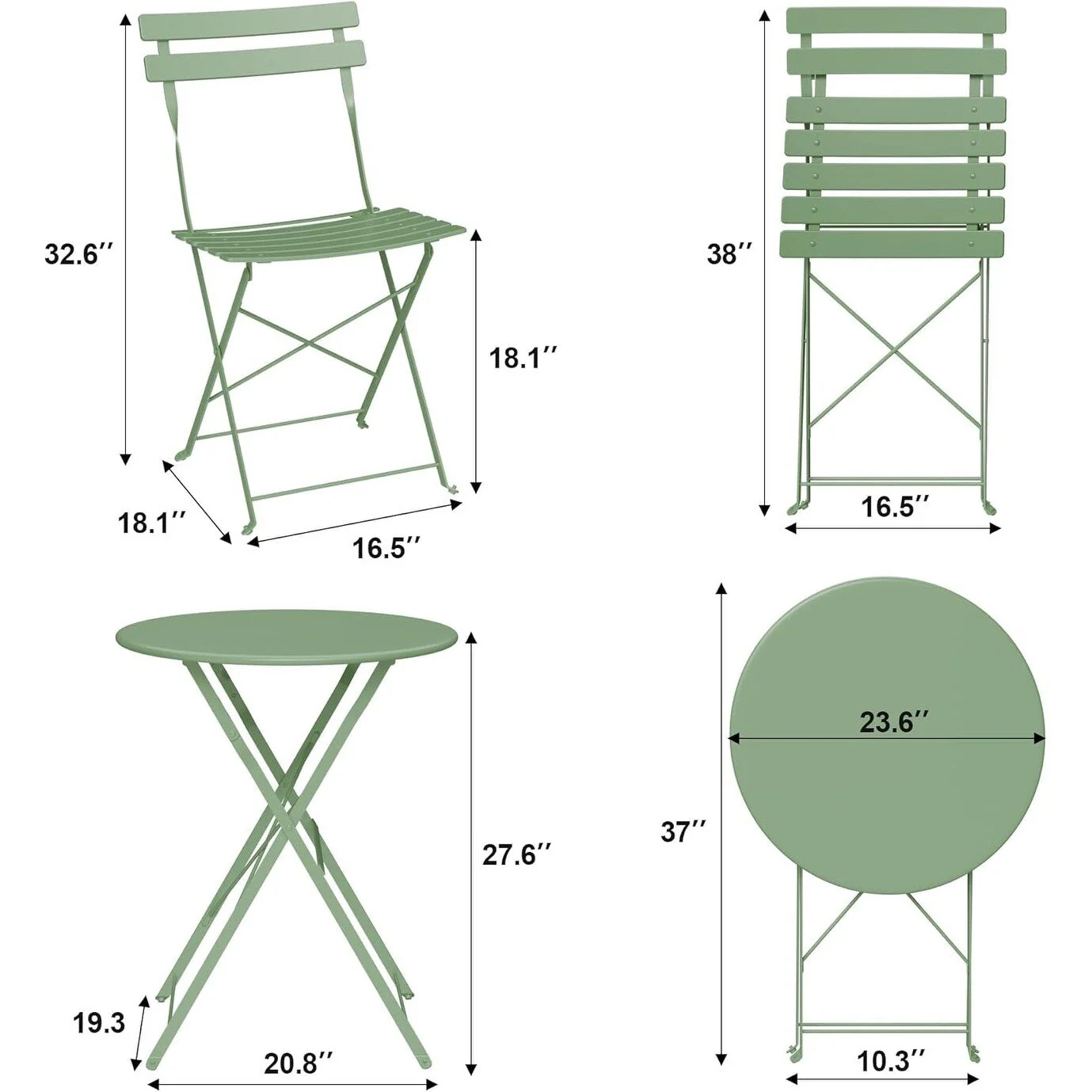 3 Pieces Patio Bistro Sets