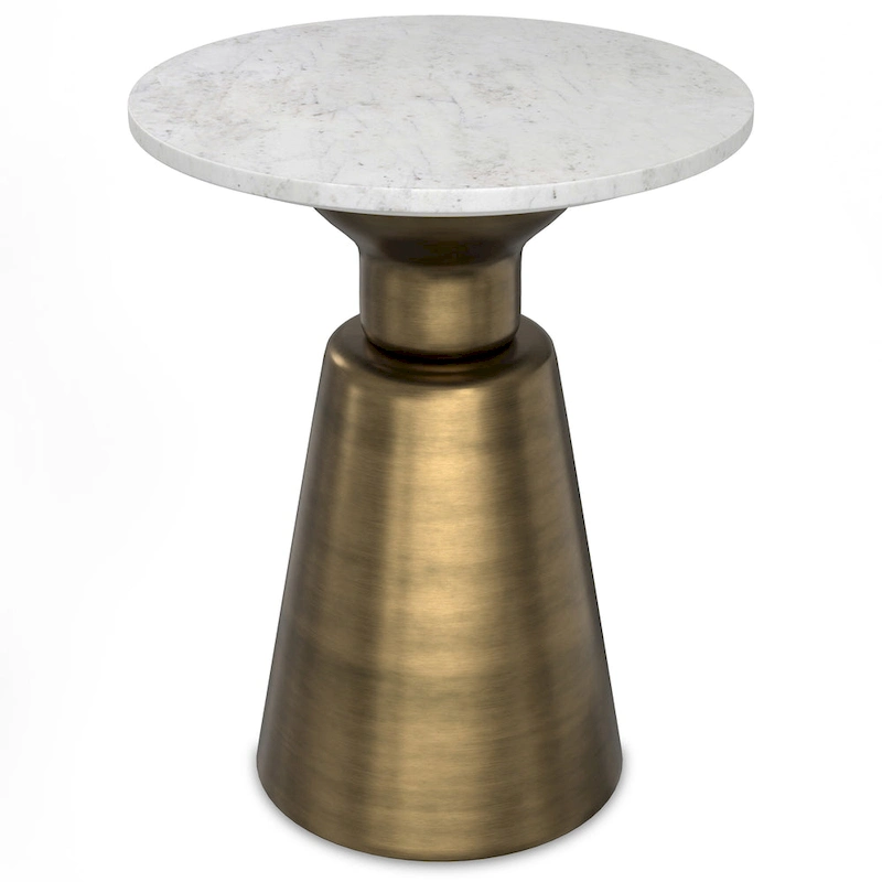 WYNDENHALL Viviana Modern 16 inch Wide Metal Side Table in Antique Brass - 16 inch Wide