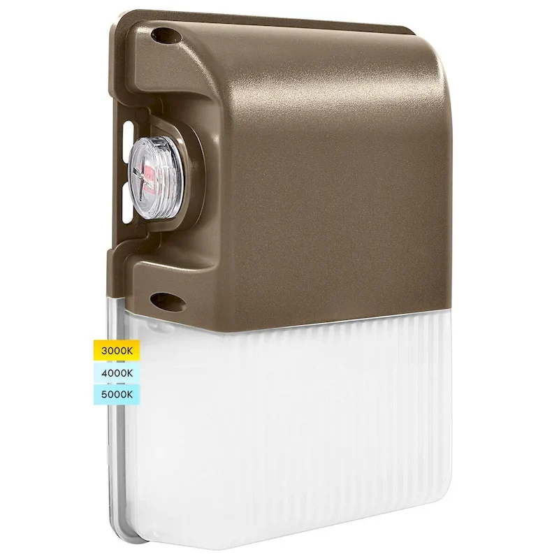 Luxrite 15/20/25W LED Wall Pack Light with Photocell, 3CCT, 1800/2400/3000LM, Dusk to Dawn, IP65, Dimmable - 3000k/4000k/5000k