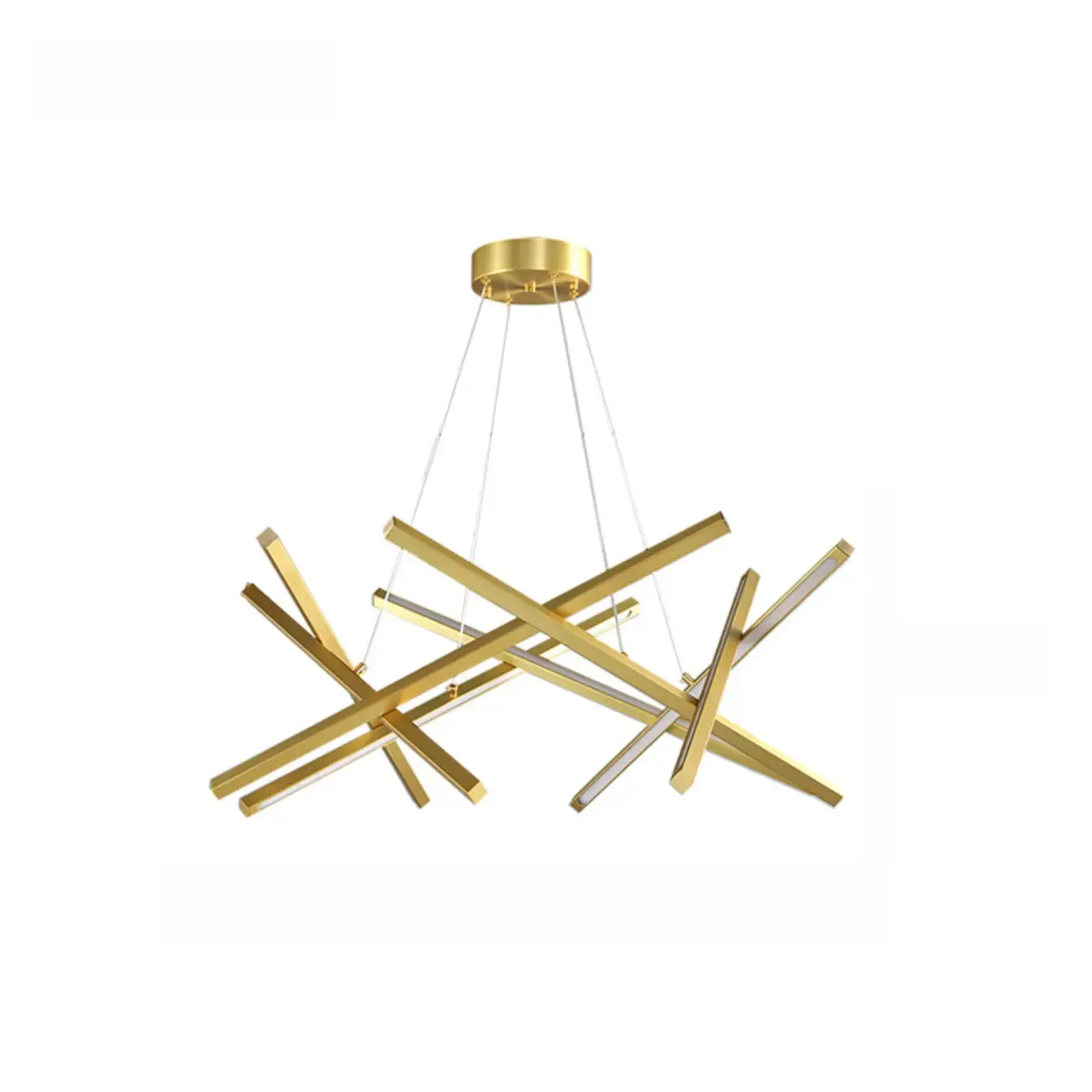 Modern Linear LED Chandelier with Geometric Metal Design