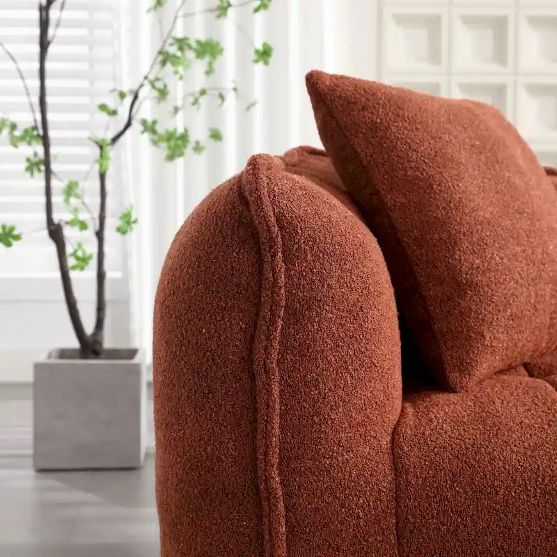 Modern 65-Inch Chenille Tufted Loveseat Accent Chair with High-Resilience Foam