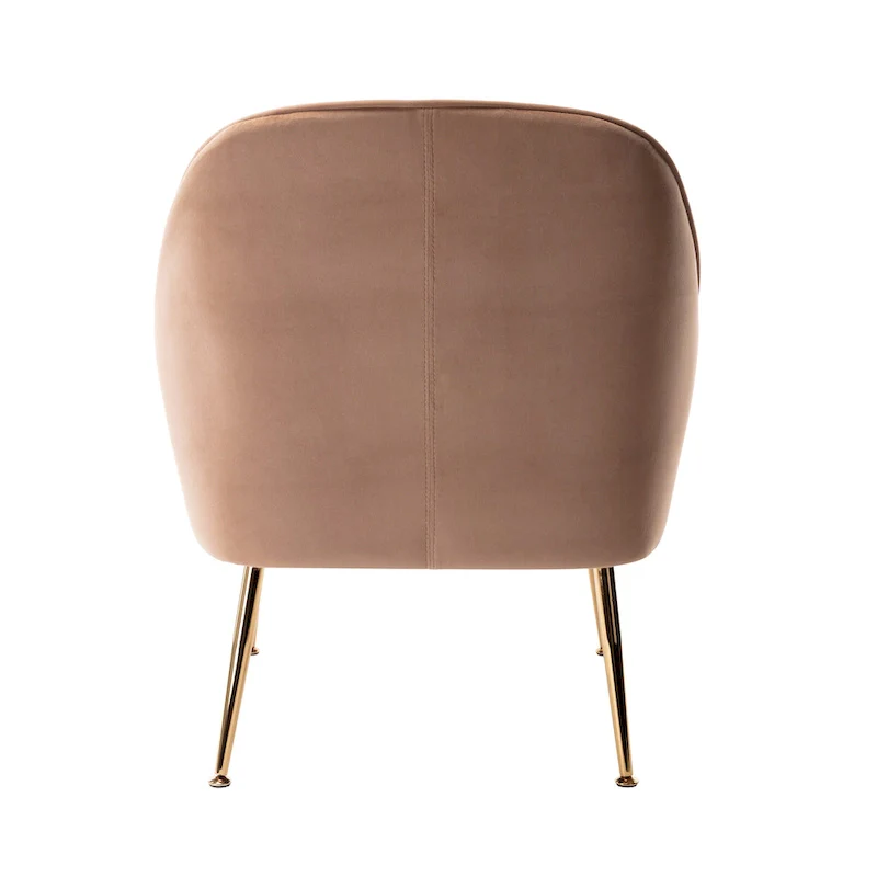 Velvet Upholstered Accent Chair with Gold Chrome Legs