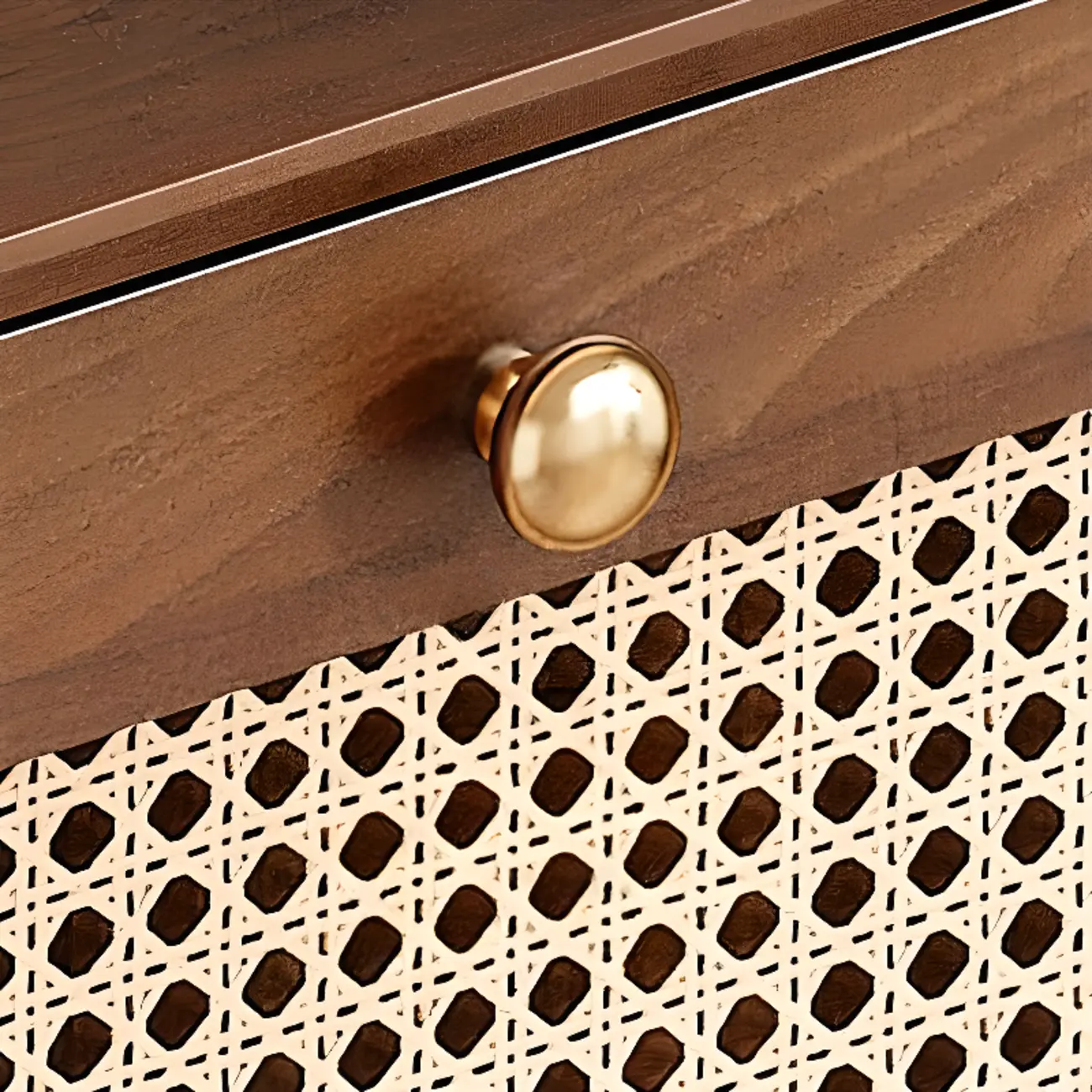 Bohemian Slim Brown Drop-Front Wood Shoe Cabinet