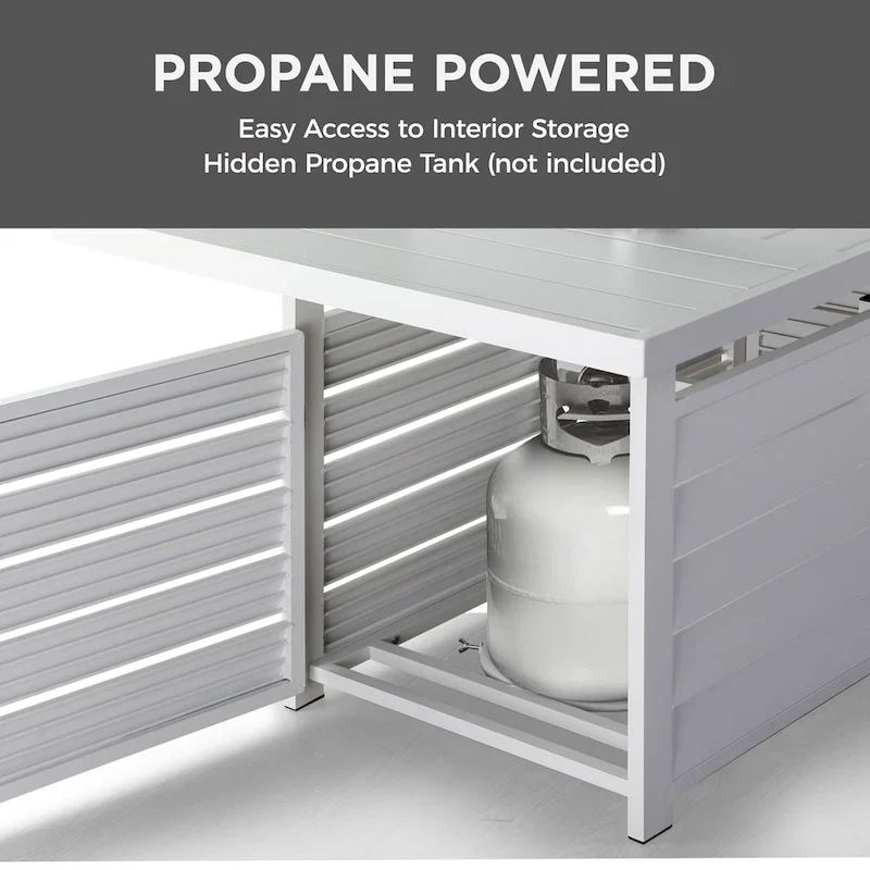 4 Pcs Patio Conversation Set with Propane Firepit