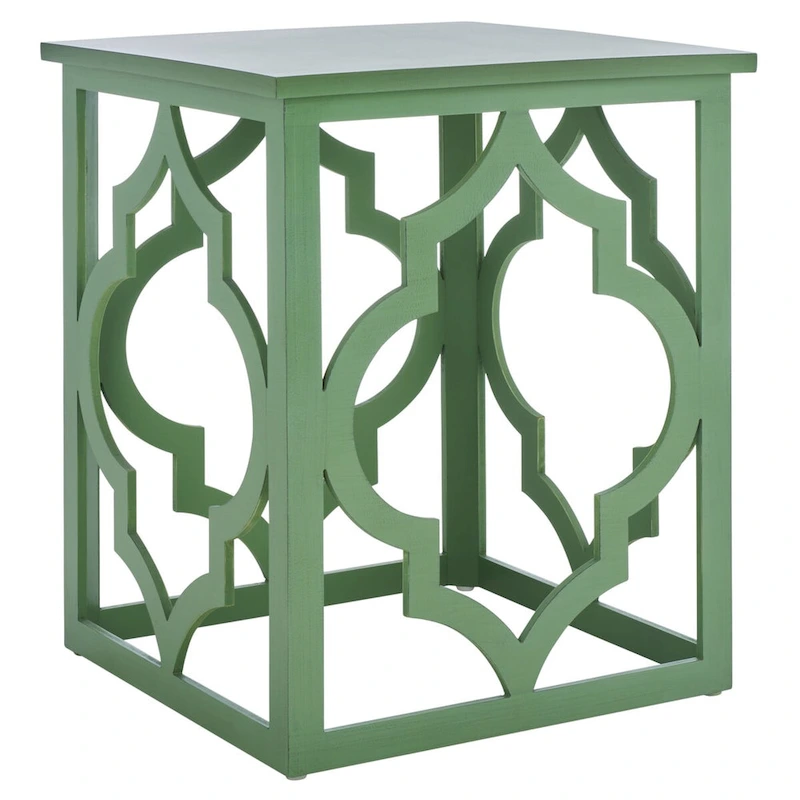 SAFAVIEH Grayce Trellis Silver Leaf End Table. - 19  W x 19  D x 23  H - 19Wx19Dx23H