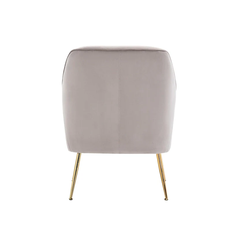 Velvet Upholstered Accent Chair with Gold Chrome Legs