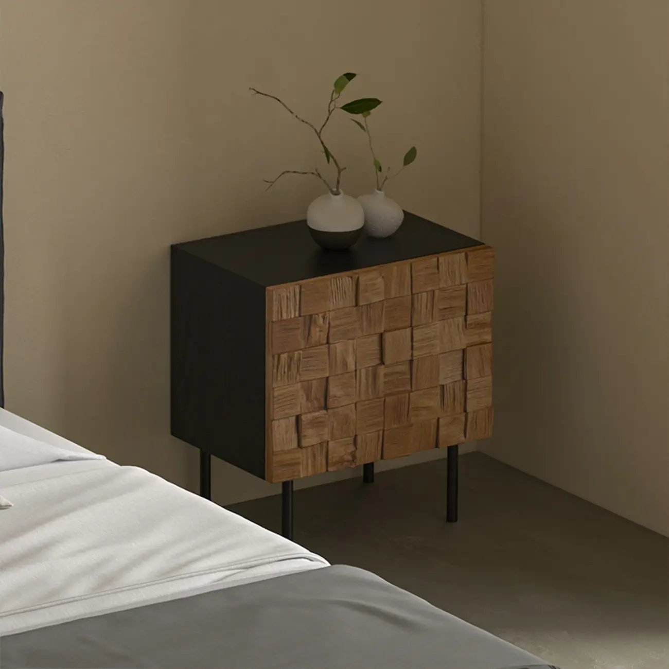 Mid-century Modern Wood Nightstand