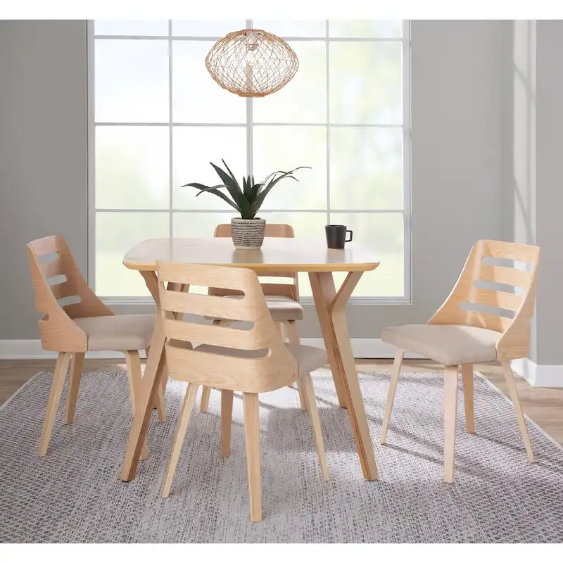 Dining/Accent Chair with Bent Wood Legs (Set of 2)