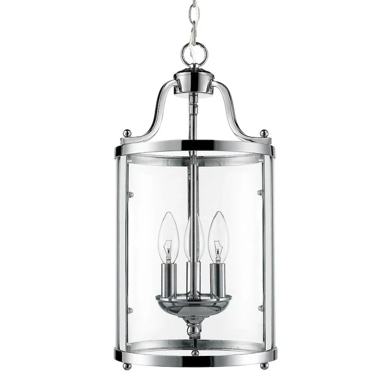 Golden Lighting's Payton Chrome Steel and Glass 3-light Pendant