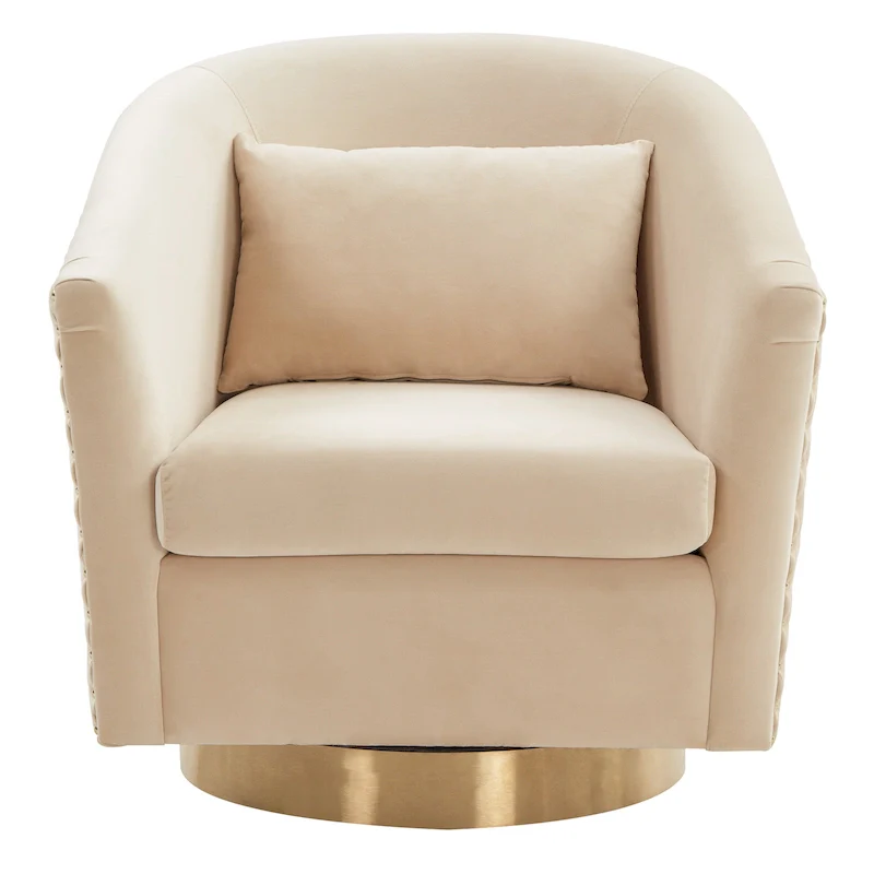 SAFAVIEH Couture Ikram Quilted Swivel Tub Chair - 30Wx32Dx30H