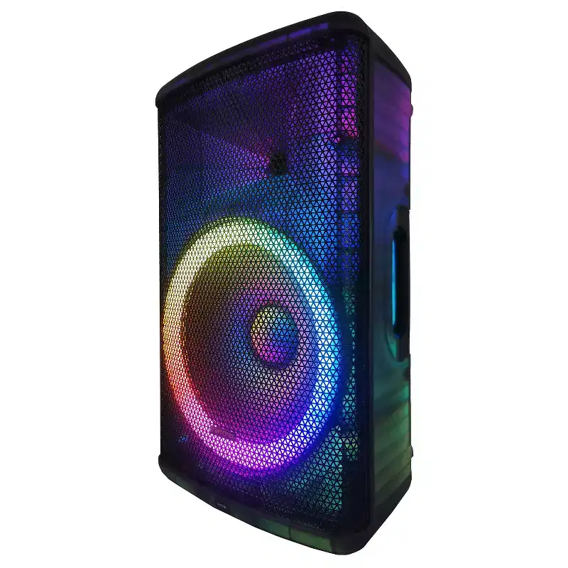 Memorex Portable Bluetooth 15-In. True Wireless PA Speaker with Translucent Cabinet and LED Lights, MX-PS1501 in Black