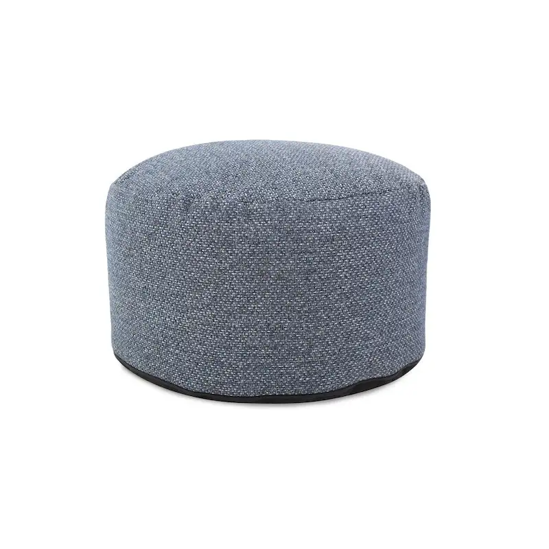 Round Foot Pouf Panama Indigo