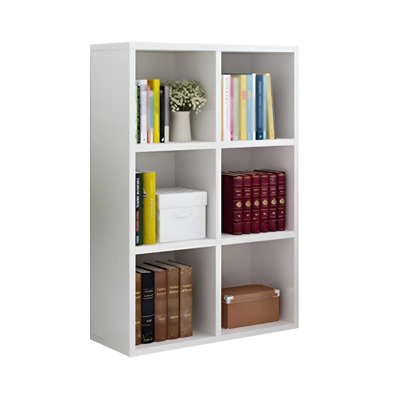 Scandinavian 3-Tier Black Cube Wood Bookcase