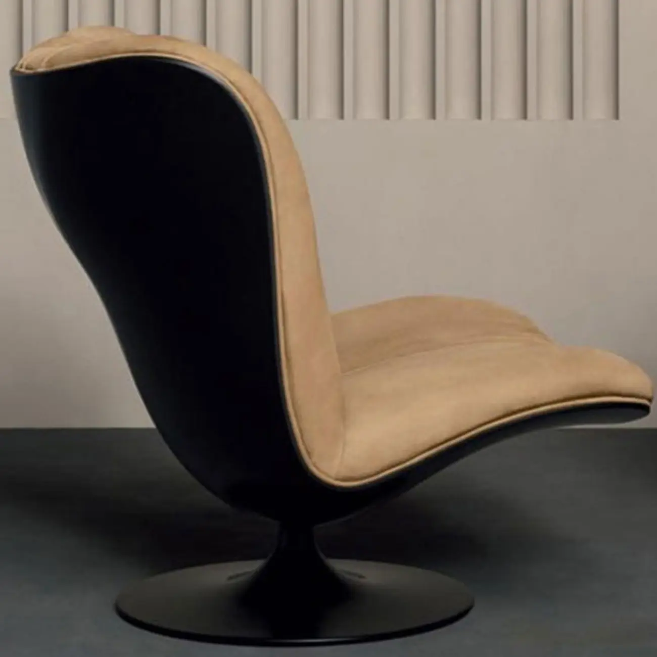 Swivel High-Back Tech Cloth Armless Accent Chair