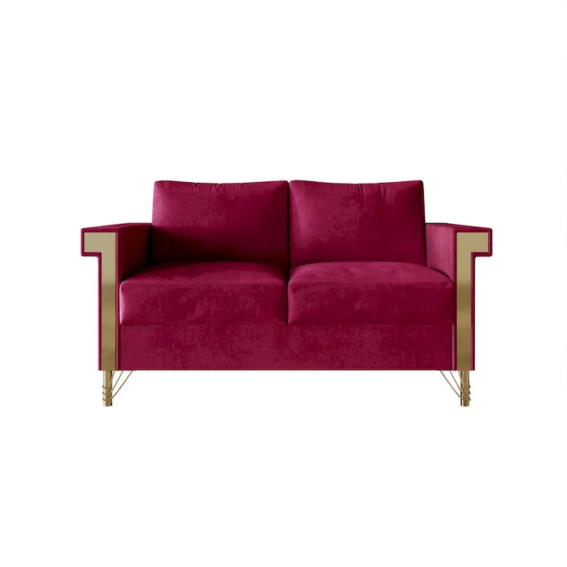 Glam Velvet Upholstered 2-Piece Living Room Set