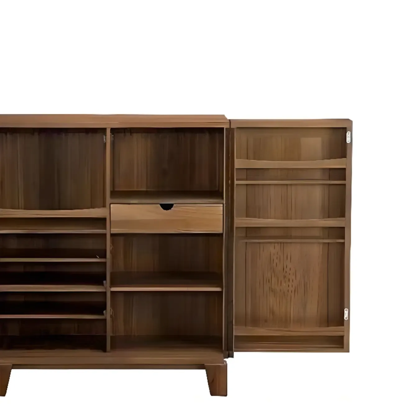 Solid Wood Farmhouse Brown Bar Cabinet Wine Rack