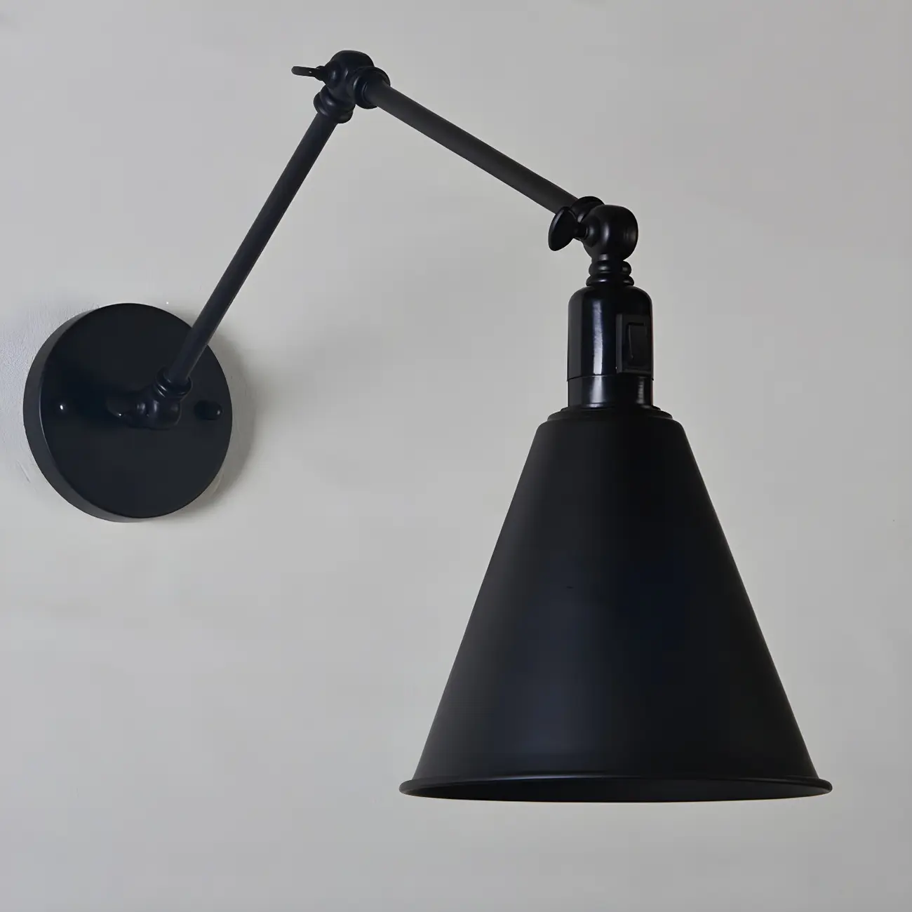 1-Light Cone Metal Swing Arm Wall Light