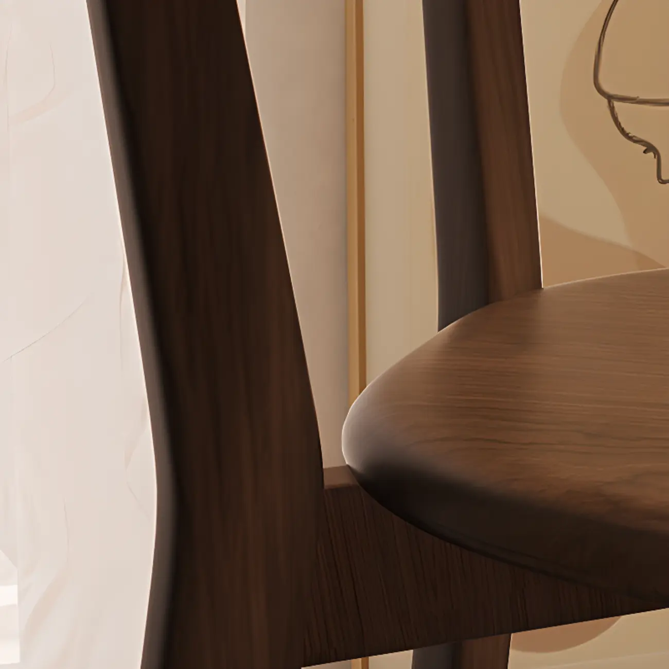 Modern Wood open Low Back Armless Dining Chair