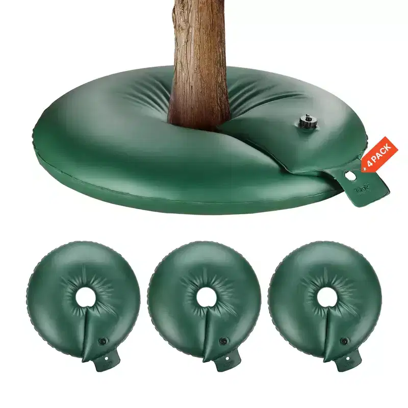 VEVOR Tree Watering Rings, 4 Pcs 20 Gallons Tree Watering Bags, 6-9 Hours Slow Release, Refillable Planting Water Bags, Water Saving, Green