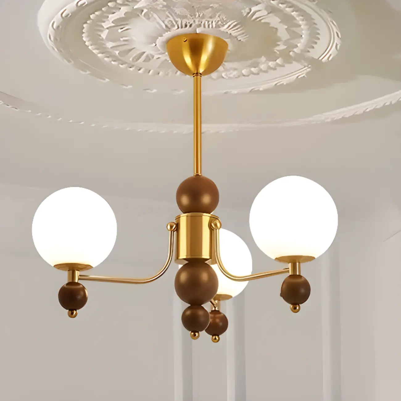 Modern Stylish Black Nickel Glass Globe Chandelier