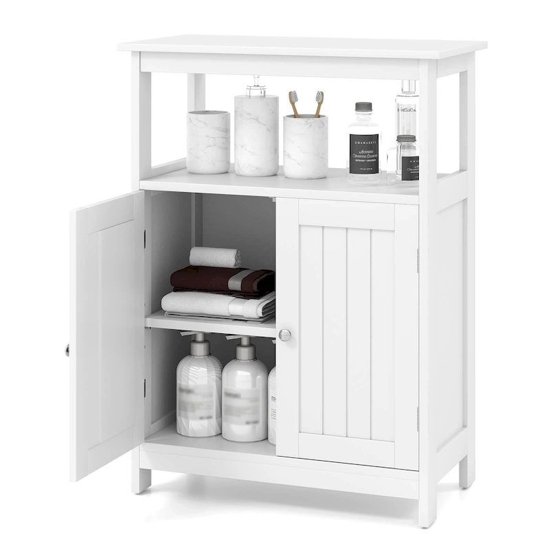 Costway Bathroom Floor Cabinet Freestanding Storage Organizer with 2 - See Details