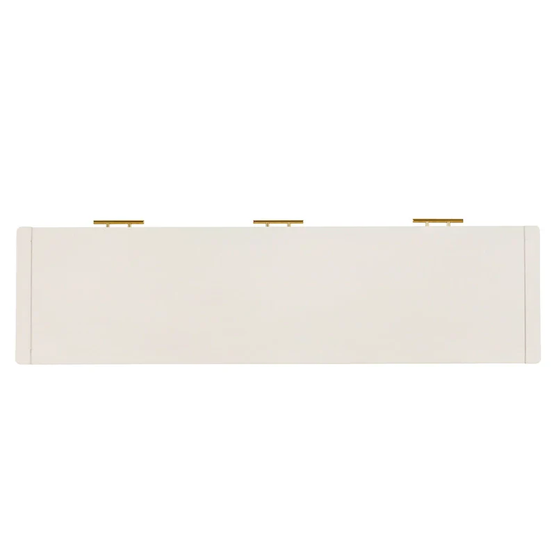 Console Table with Three Vertical Stripe Drawers and Long Legs