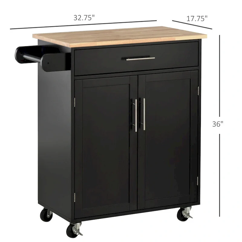 Kitchen Island Cart Rolling Trolley Cart with Drawer
