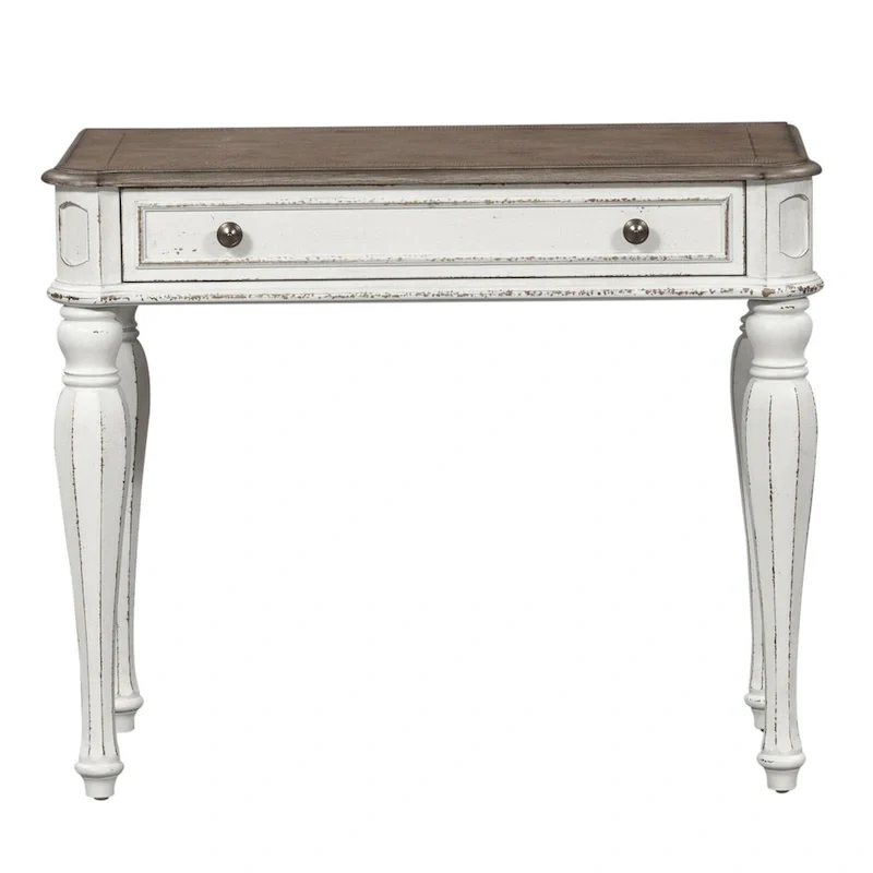 Antique White Weathered Vanity with Mirror and Storage