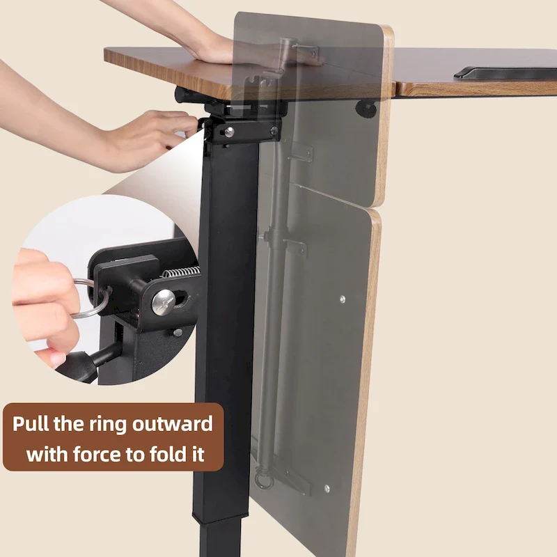 Overbed Table Height Adjustable Sofa Laptop Desk Tilting with 4 Wheels