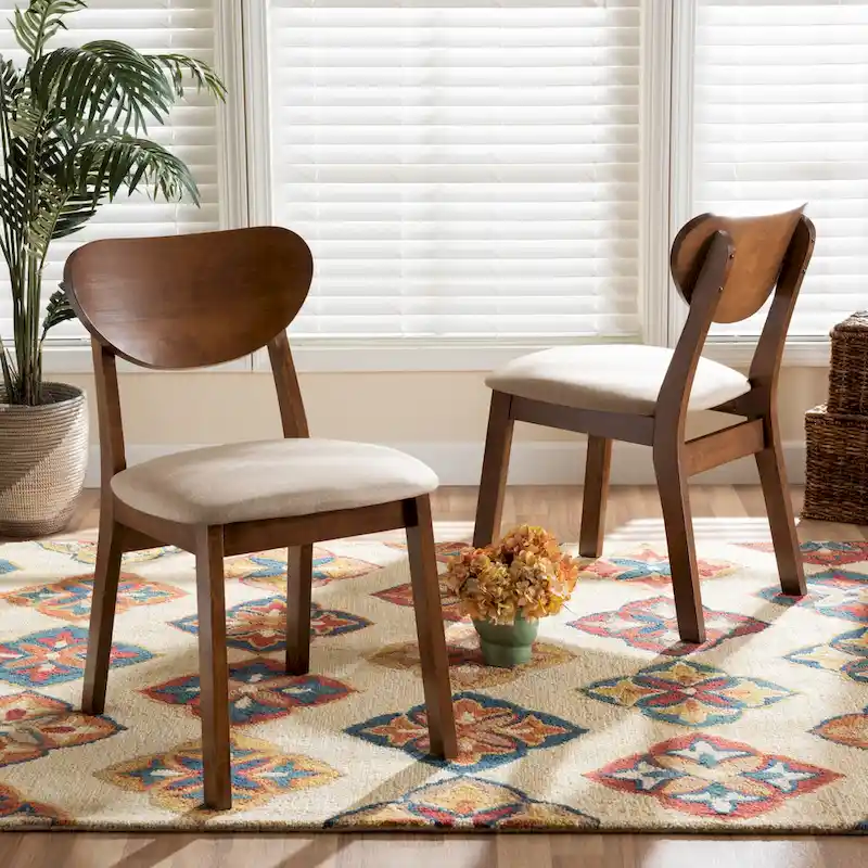 Damara Mid-Century Modern 2-Piece Dining Chair Set