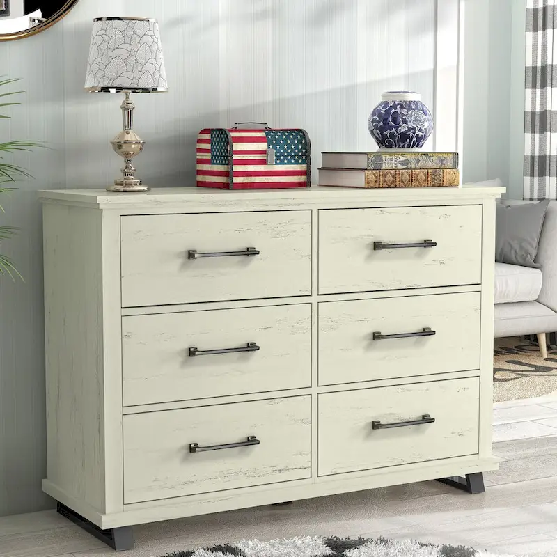 Spacious and Stylish 52  Extra-Wide 6-Drawer Dresser