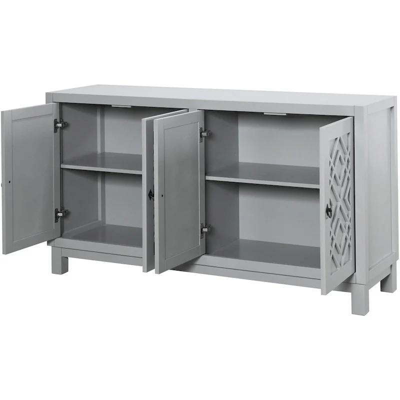Large Storage Space Sideboard, 4 Door Buffet Cabinet